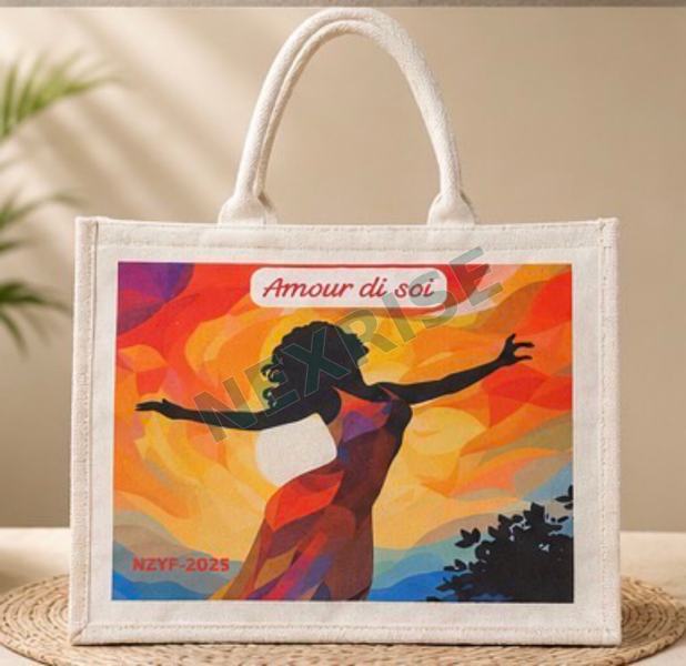 Printed Art Jute Tote - NR-EB-JB-0014