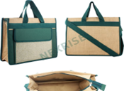 Green Trim Jute Laptop Bag - NR-EB-OB-0004